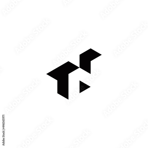 t n tn initial 3d logo design vector template photo
