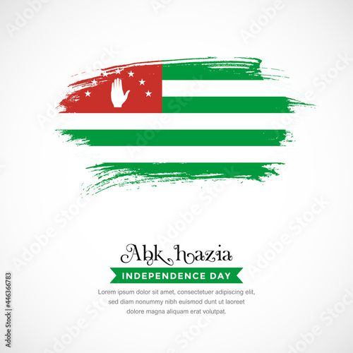 Brush stroke concept for Abkhazia national flag. Abstract hand drawn texture brush background