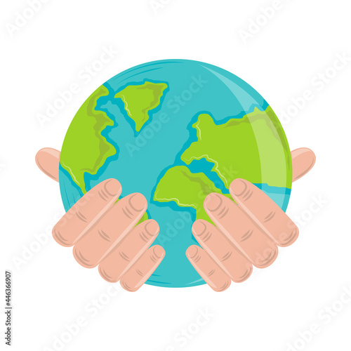 hands holding planet