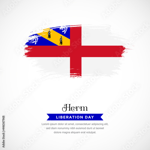 Brush stroke concept for Herm national flag. Abstract hand drawn texture brush background