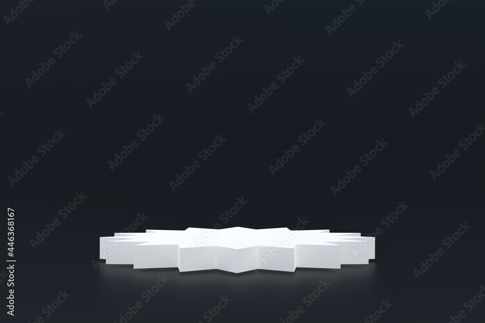 Product stand, Podium minimal on Black background for cosmetic product presentation. Product stand, Podium minimal on Black background for cosmetic product presentation.