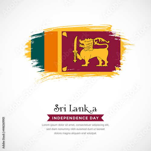 Brush stroke concept for Sri Lanka national flag. Abstract hand drawn texture brush background