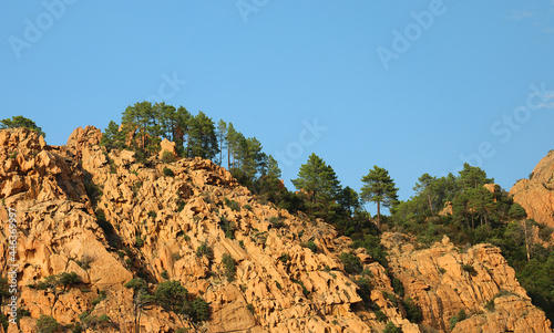 Red rocks called Calanches of Piana