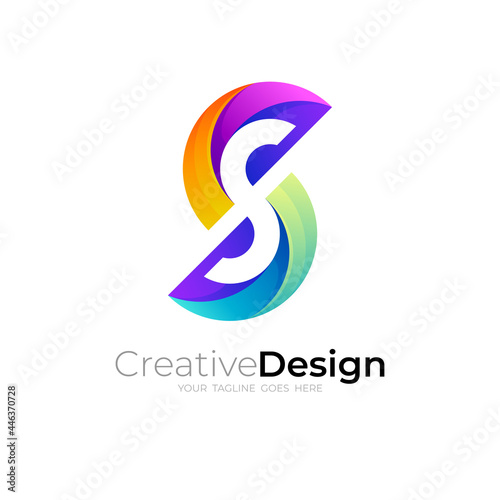 Letter S logo with colorful design template, 3d logo with simple icons Free Download Letter S logo with colorful design template, 3d logo with simple icons - GFXLoad