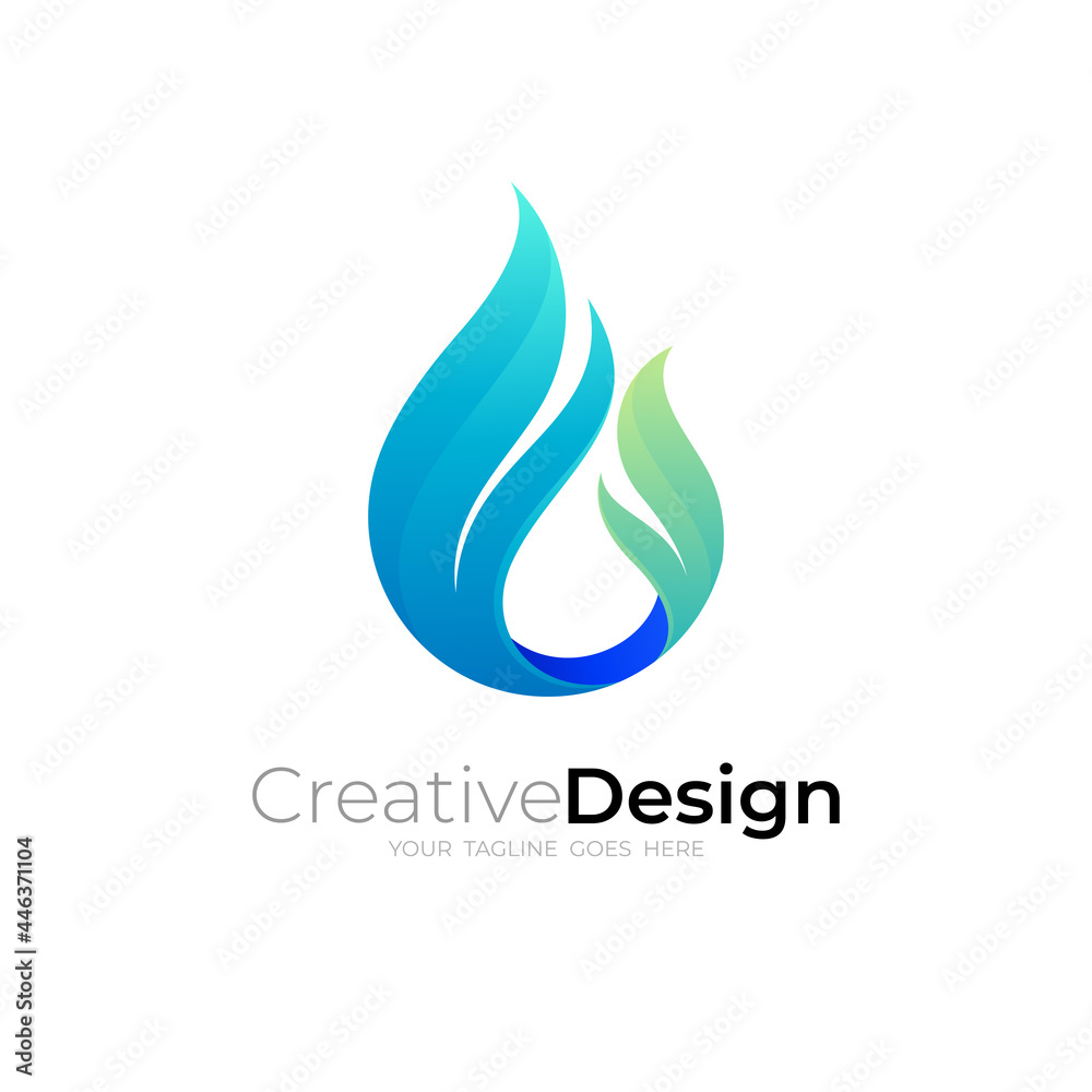 Flame logo with blue color, simple logo with modern icons Flame logo with blue color, simple logo with modern icons