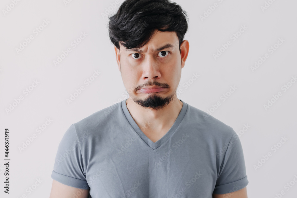 Asian man who do not give any intension to believe or interest. Do not care. Asian man who do not give any intension to believe or interest. Do not care.