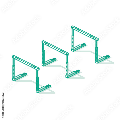 Hurdle Race Barriers Isolated on White Background.