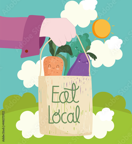 hand with eat local market