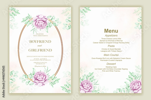 Elegant watercolor wedding invitation floral design