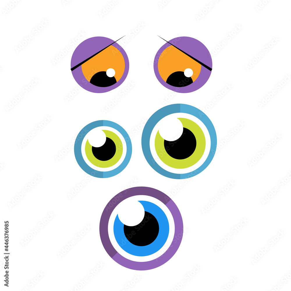 bundle set eye cute monster cartoon style alien bundle set eye cute monster cartoon style alien