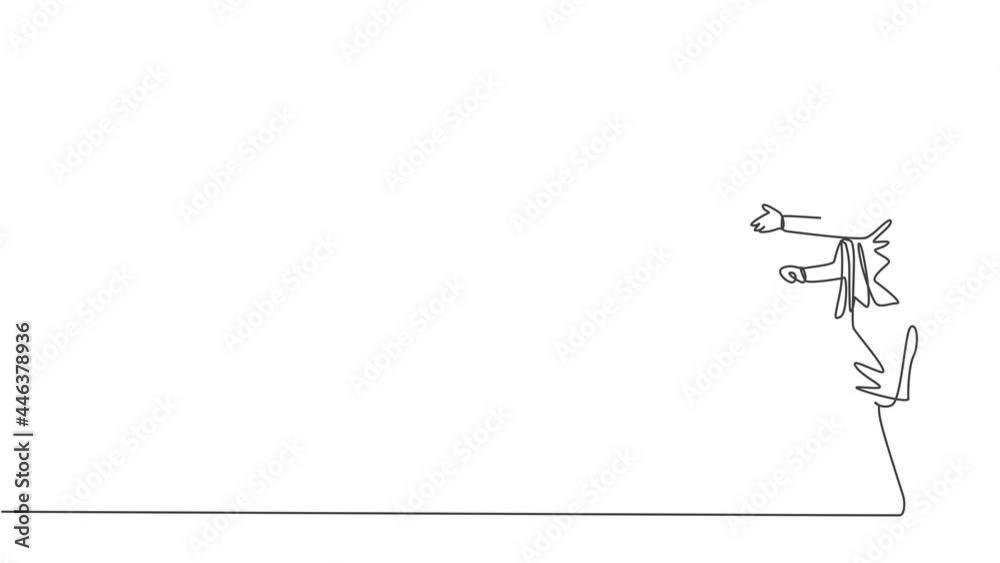 Animated self drawing of single continuous line draw young female manager giving handshake gesture. Professional businesswoman business deal. Minimalism concept. Full length one line animation. Animated self drawing of single continuous line draw young female manager giving handshake gesture. Professional businesswoman business deal. Minimalism concept. Full length one line animation.
