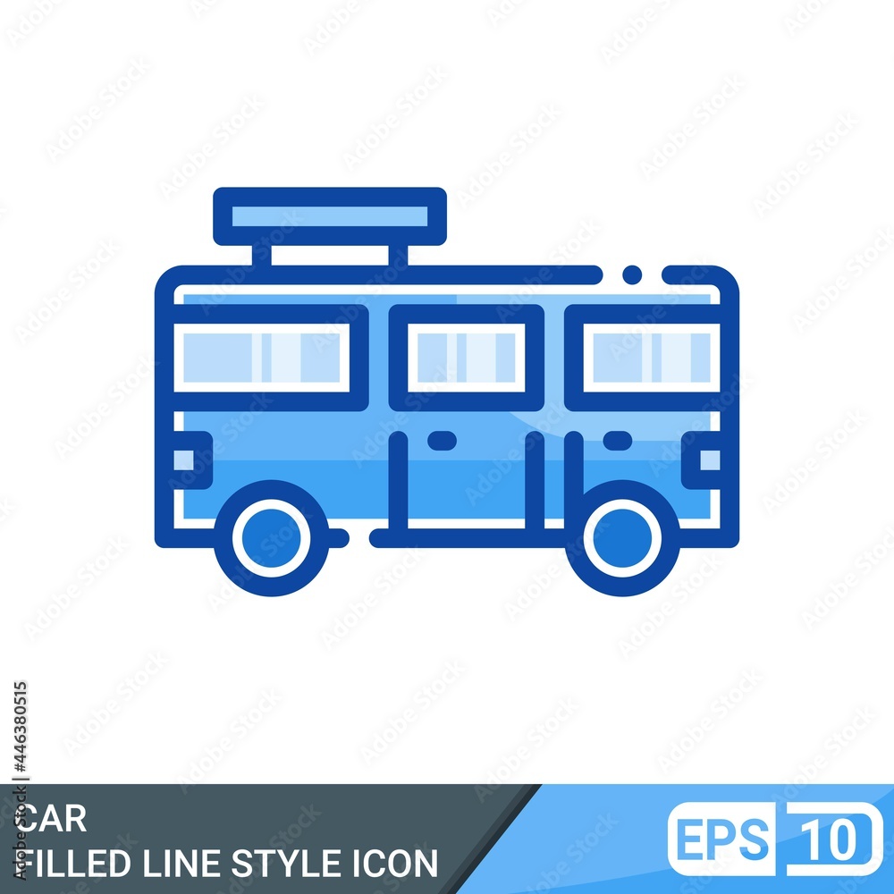 car icon filled line style illustration isolated on white background. EPS 10 car icon filled line style illustration isolated on white background. EPS 10