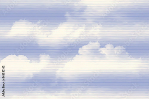 Clouds, retro engraving style. design element. vector illustration