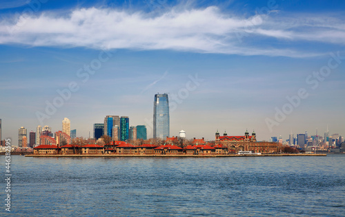 Ellis Island in front of Colgate Center, New York and Jersey City