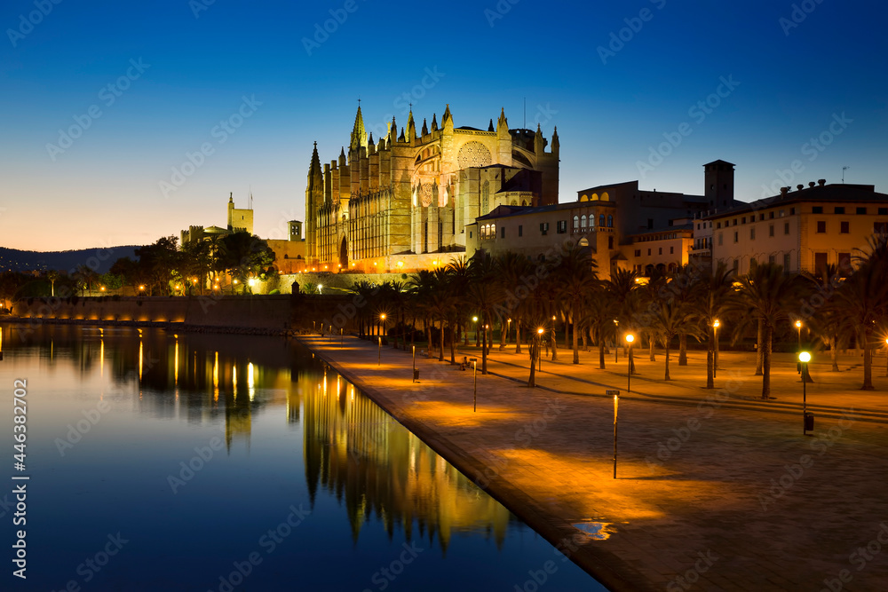 Night Shot of the Cathedral of Santa Maria of Palma, Mallorca
