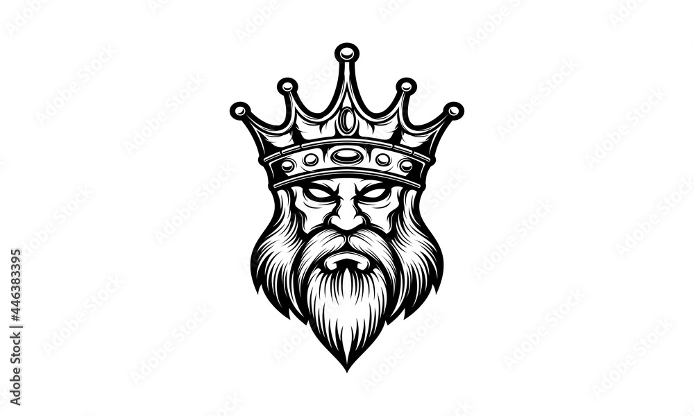 King with crown isolated vector King with crown isolated vector