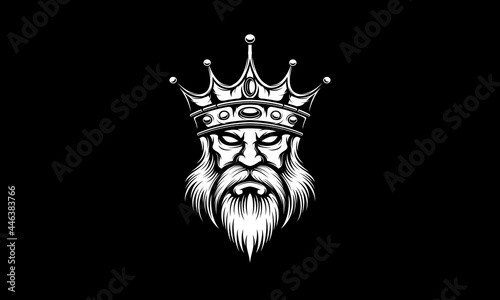 Black and white king with crown vector