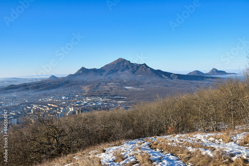 Scenic view of the Beshtau Mount from Mashuk Mount