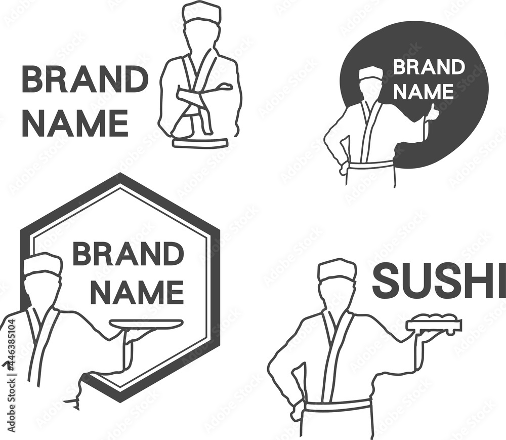japan sushi chef restaurant character logo vector design japan sushi chef restaurant character logo vector design