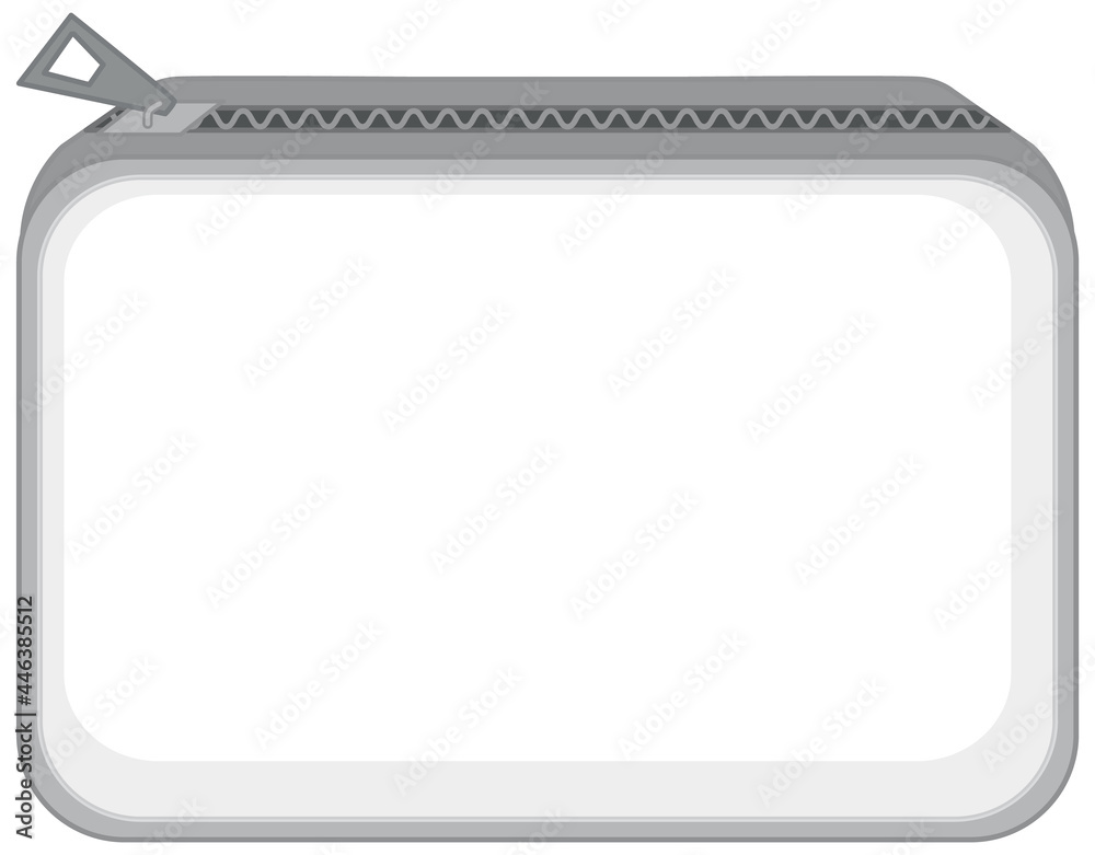 Front of basic pouch bag with zipper isolated Front of basic pouch bag with zipper isolated