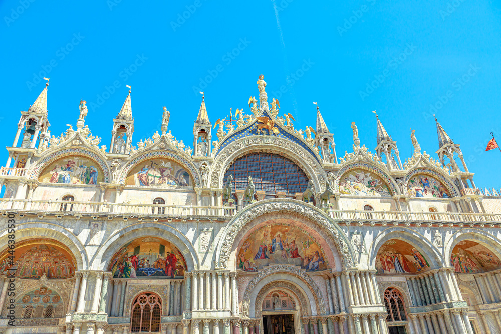 San Marco Basilica in Venice. The main italian church of the city, located in Saint Mark square, popular landmark of Venice city in Italy and Veneto region.