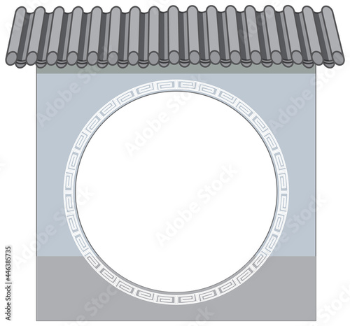  Chinese ancient wall architecture isolated