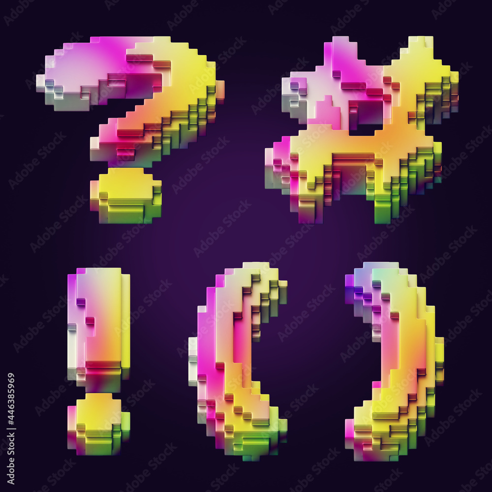 Fototapeta premium 3d rendering of colorful letters made of cube blocks.