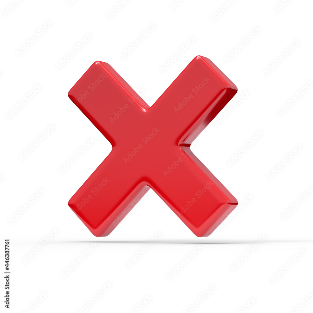 3d red cross mark 3d red cross mark