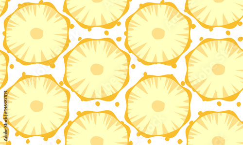 seamless pattern with pineapples slices