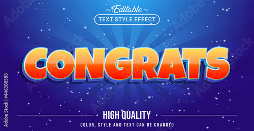Editable text style effect - Congrats text style theme.