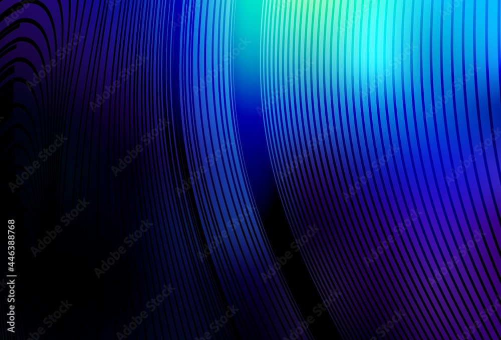 Dark BLUE vector backdrop with curved lines.