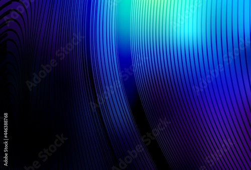 Dark BLUE vector backdrop with curved lines.