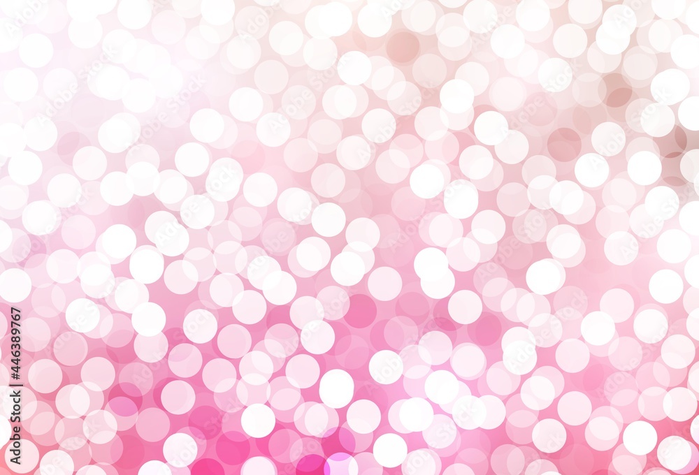 Light Pink, Yellow vector background with bubbles.