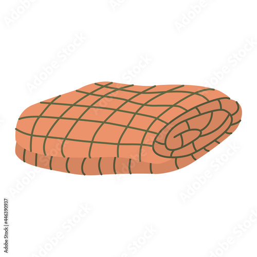Hand drawn vector illustration of a checkered plaid. Camping and domestic life.