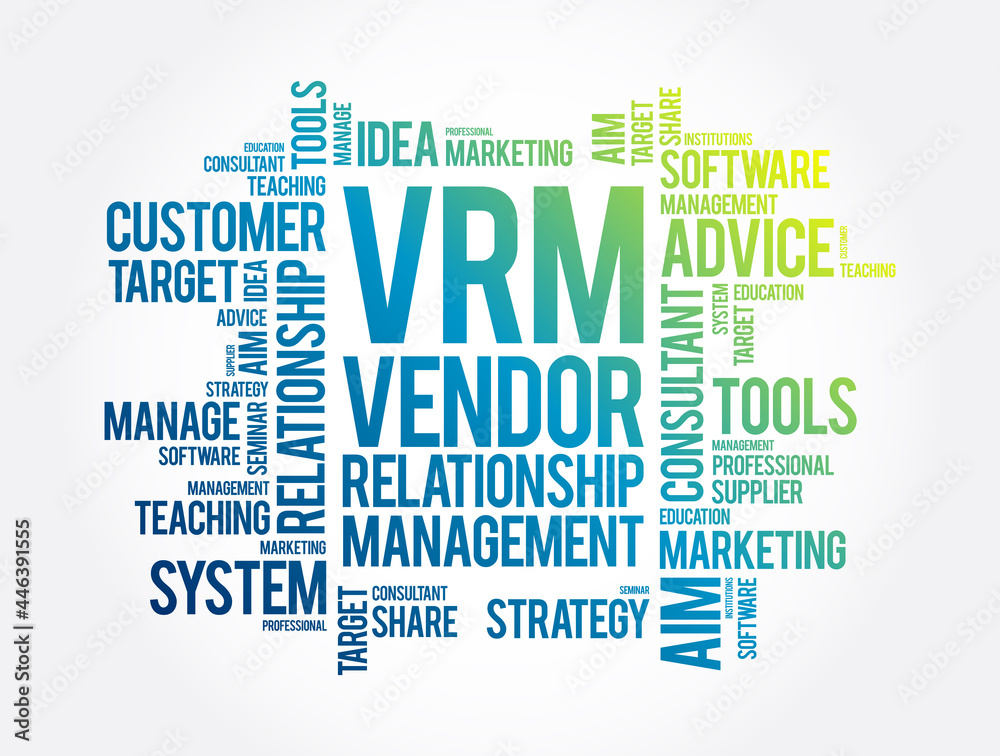 VRM - Vendor Relationship Management word cloud, business concept ...