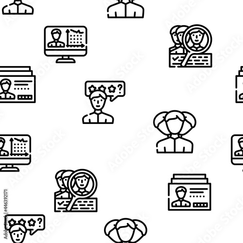 Kyc Know Your Customer Vector Seamless Pattern Thin Line Illustration
