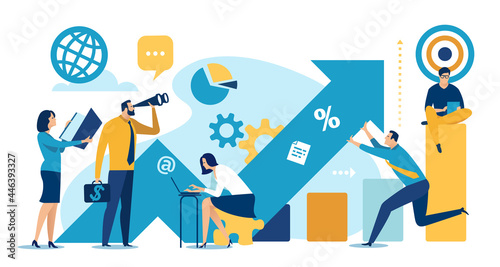Business vector illustration. The team. Teamwork.