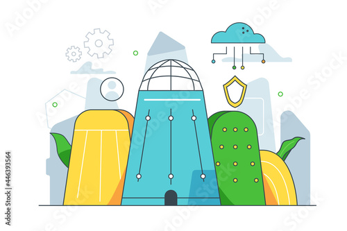 Municipality authority with administrative buildings