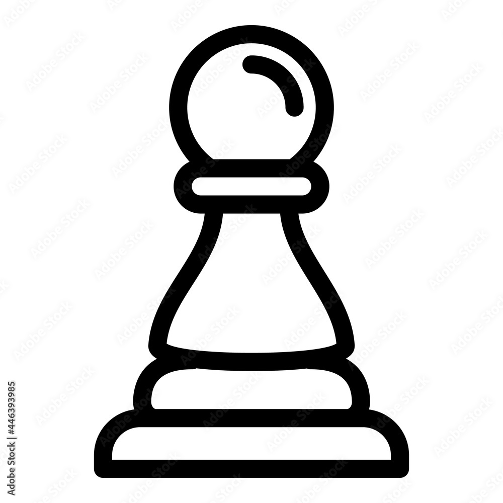 Plastic pawn icon. Outline plastic pawn vector icon for web design isolated on white background Plastic pawn icon. Outline plastic pawn vector icon for web design isolated on white background