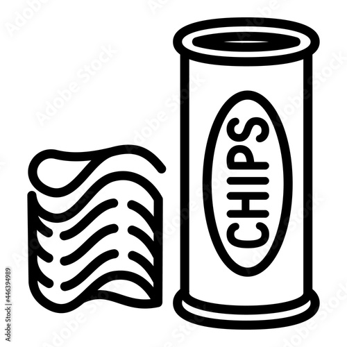 Chips tube icon. Outline chips tube vector icon for web design isolated on white background