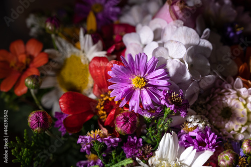 Beautiful bouquet of bright flowers