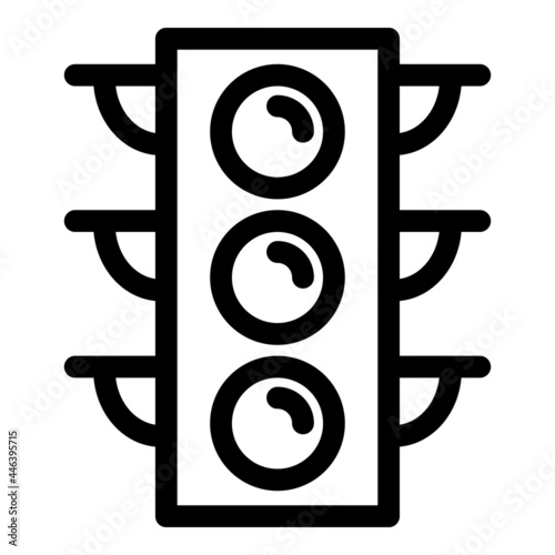 Traffic lights icon. Outline traffic lights vector icon for web design isolated on white background
