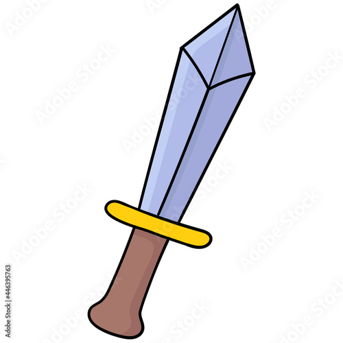 a sharp swordsman sword for battle. doodle icon drawing