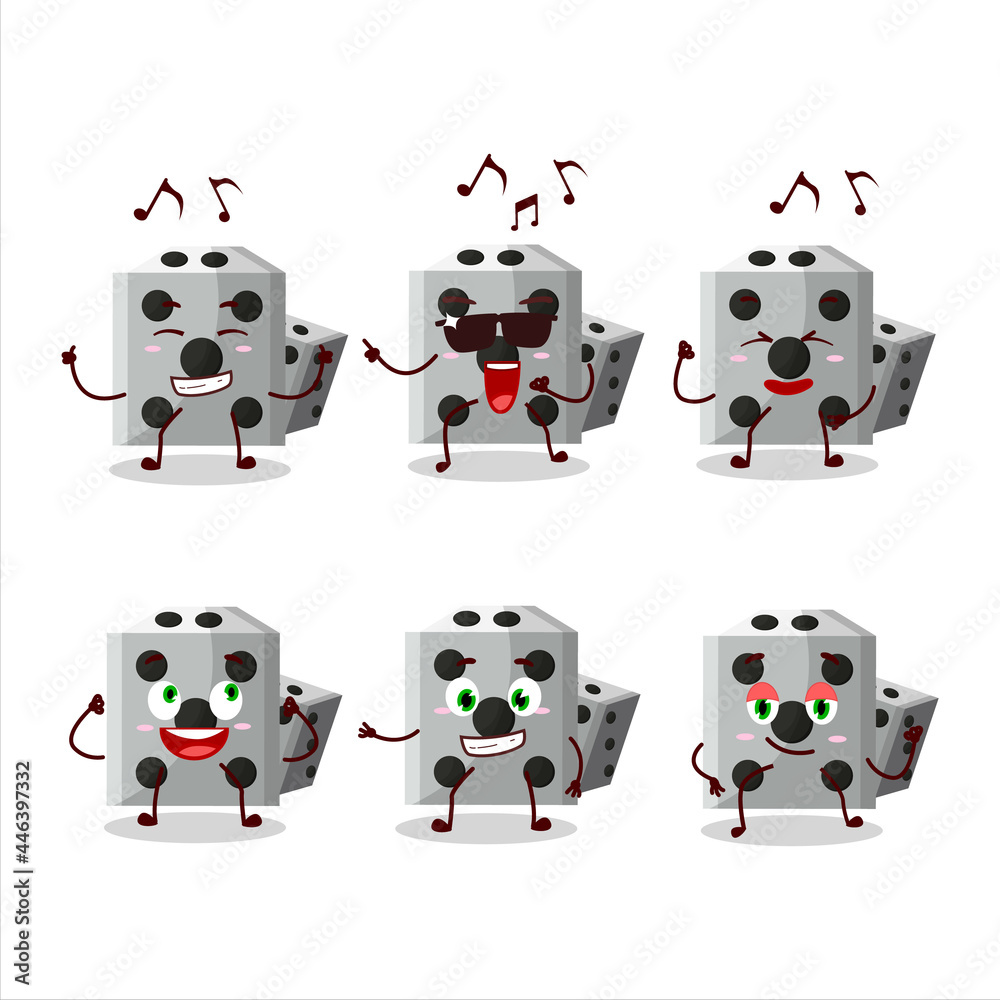 An image of white dice new dancer cartoon character enjoying the music An image of white dice new dancer cartoon character enjoying the music