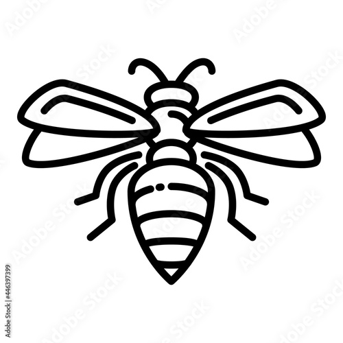 Flying wasp icon. Outline flying wasp vector icon for web design isolated on white background
