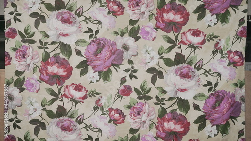 pattern with pink flowers on fabric