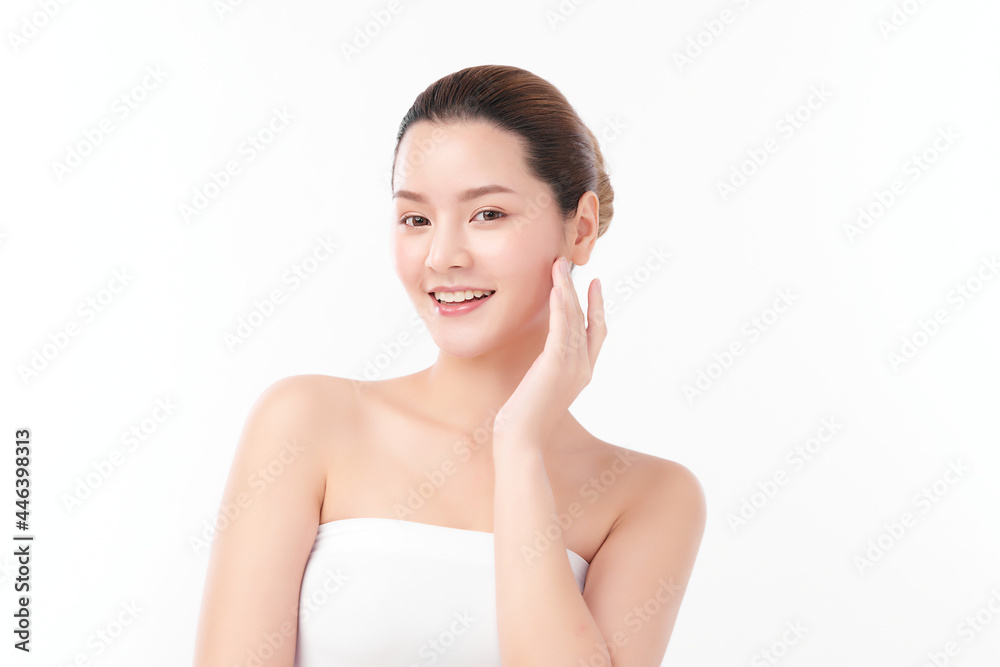 Beautiful young asian woman with clean fresh skin on white background, Face care, Facial treatment, Cosmetology, beauty and spa, Asian women portrait. Beautiful young asian woman with clean fresh skin on white background, Face care, Facial treatment, Cosmetology, beauty and spa, Asian women portrait.