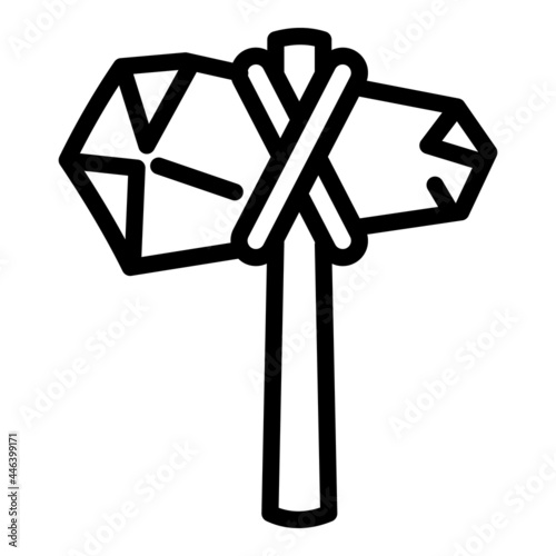 Ancient hammer icon. Outline ancient hammer vector icon for web design isolated on white background
