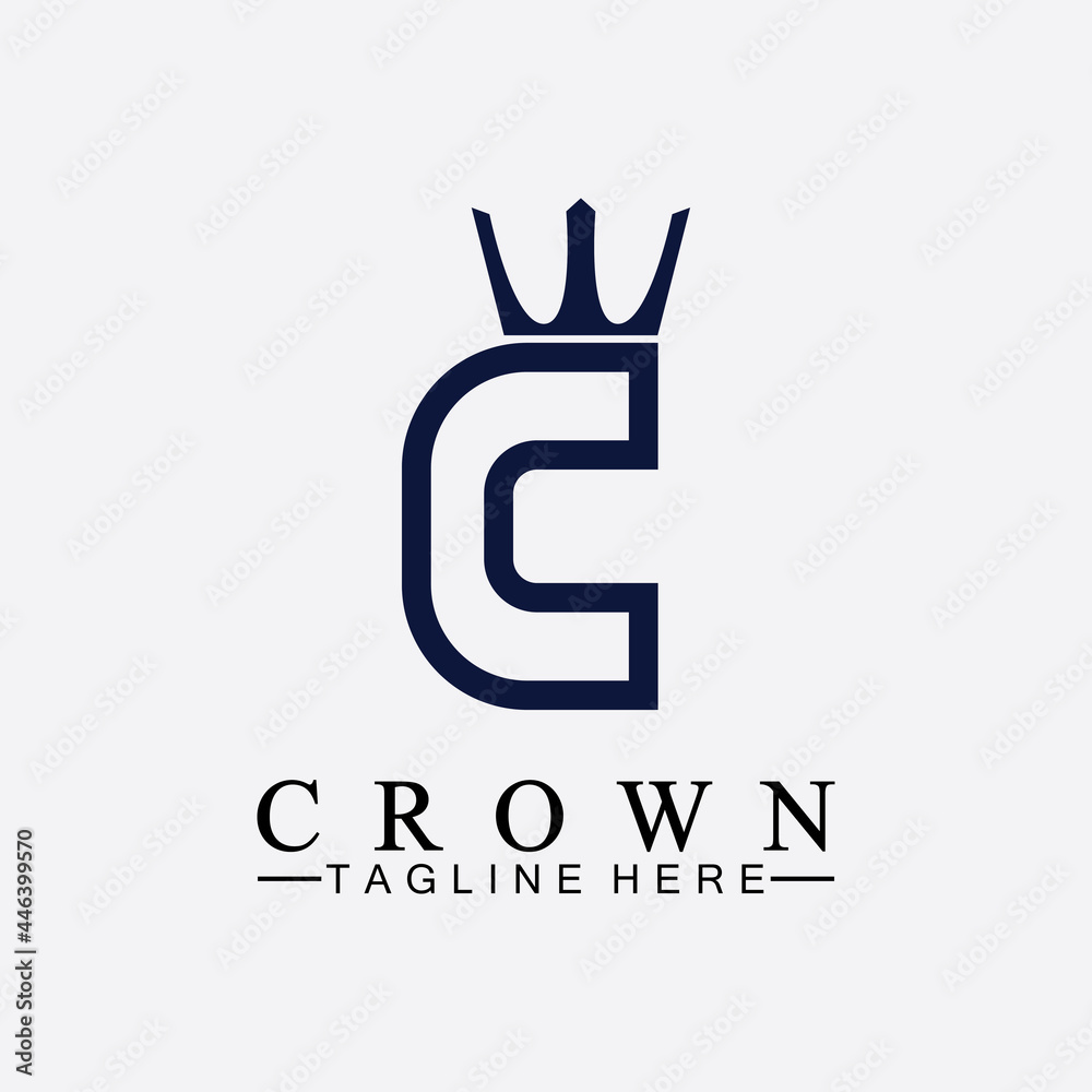 C initial Crown logo designs vector illustration design C initial Crown logo designs vector illustration design