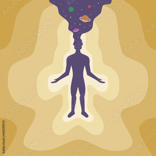 Space and a person with great energy.